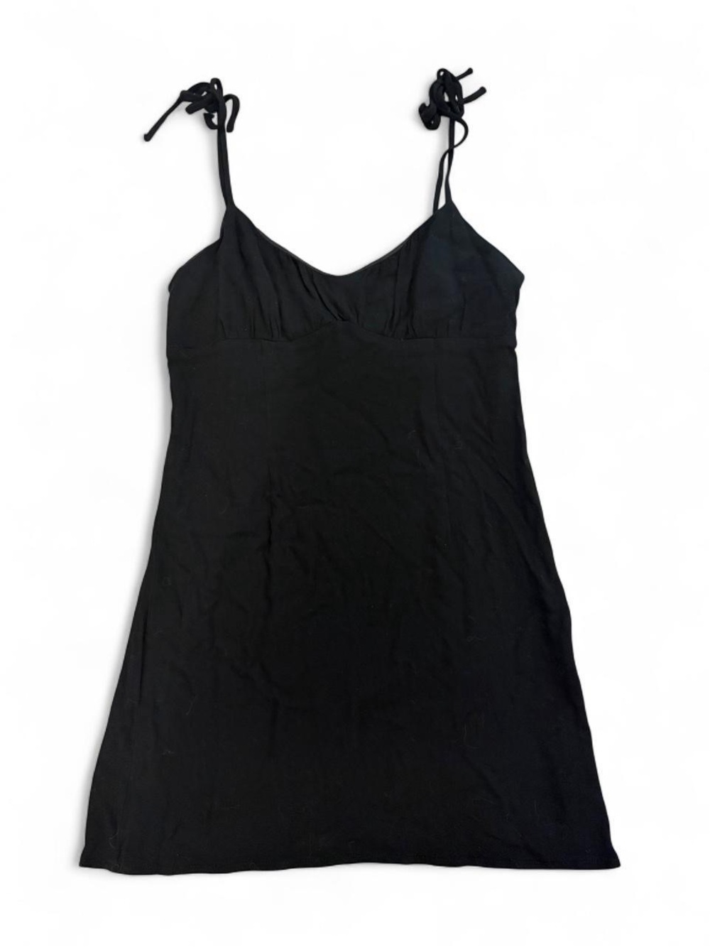 La Hearts Black Tie-Shoulder Mini Dress